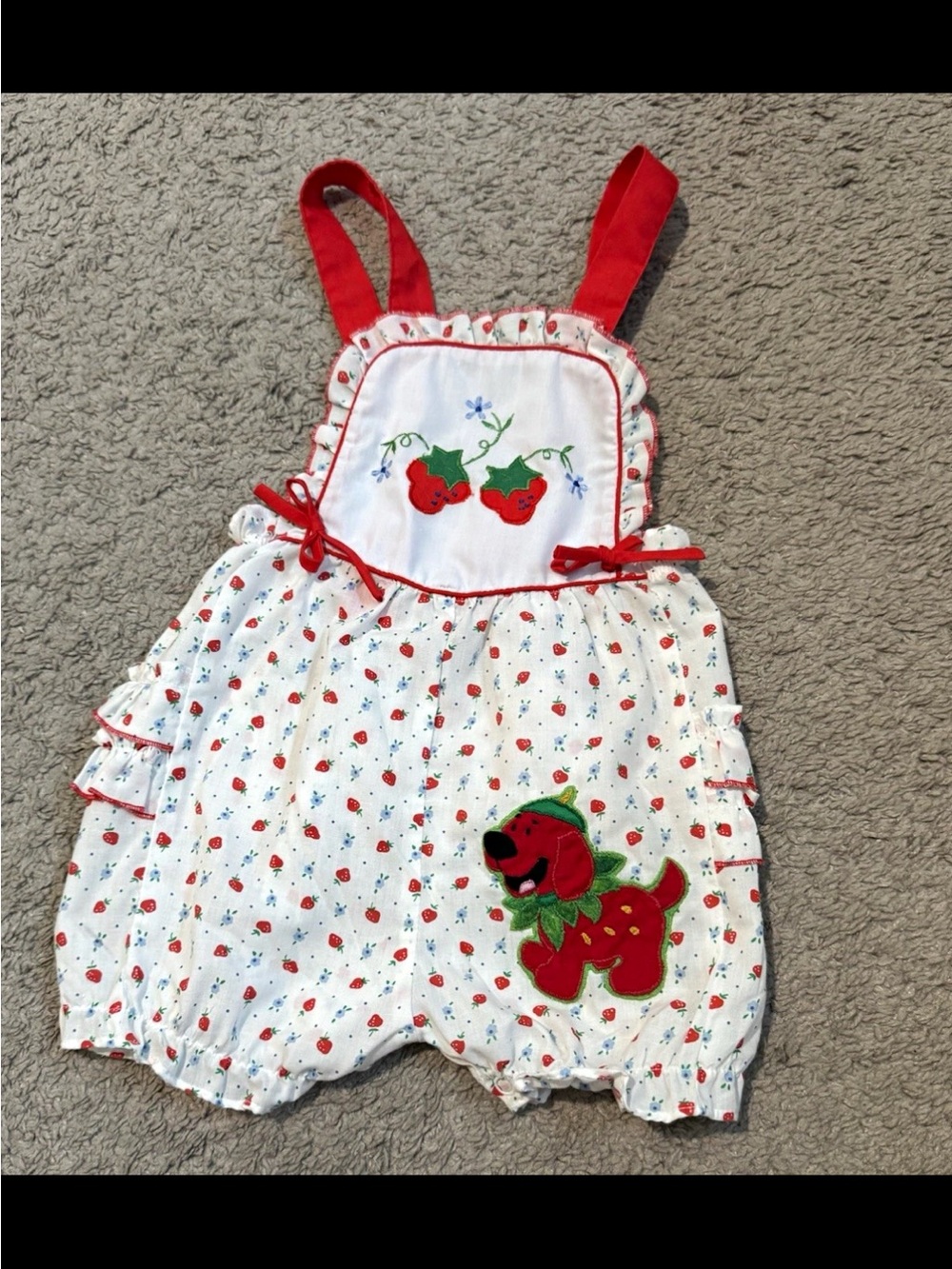Vintage Clifford bubble romper upcycled